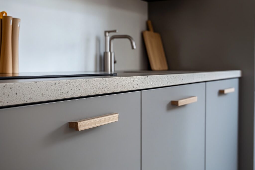 perfectly aligned kitchen cabinets