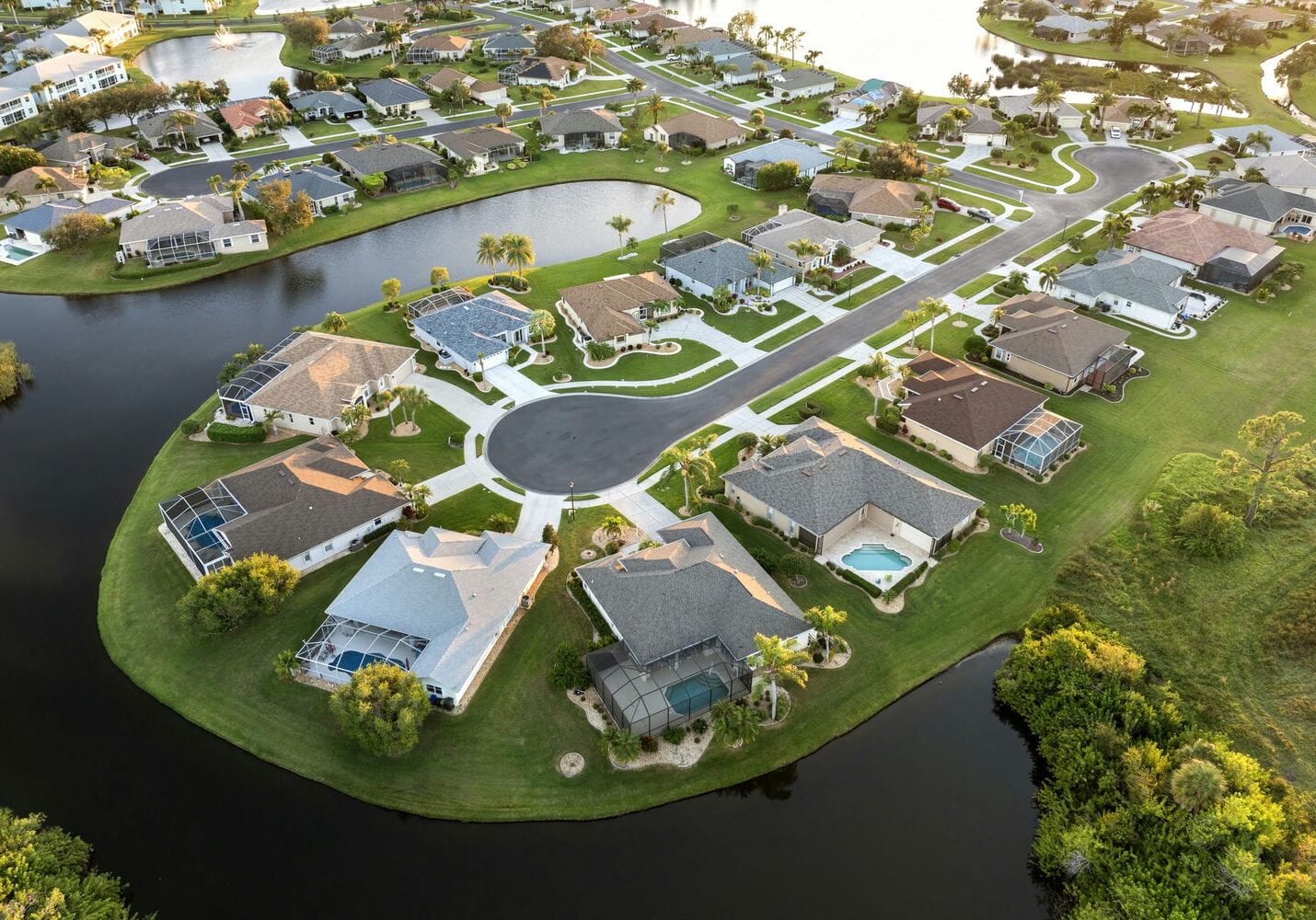 birds eye view of north port florida neighbourhood