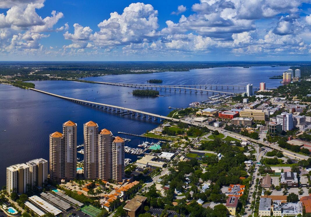 birds eye view of fort myers florida