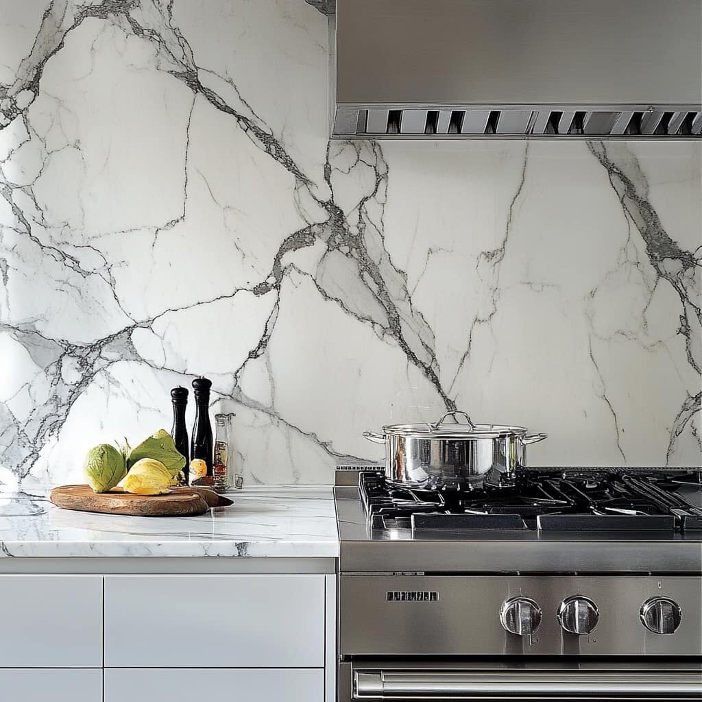 kitchen marble backplash