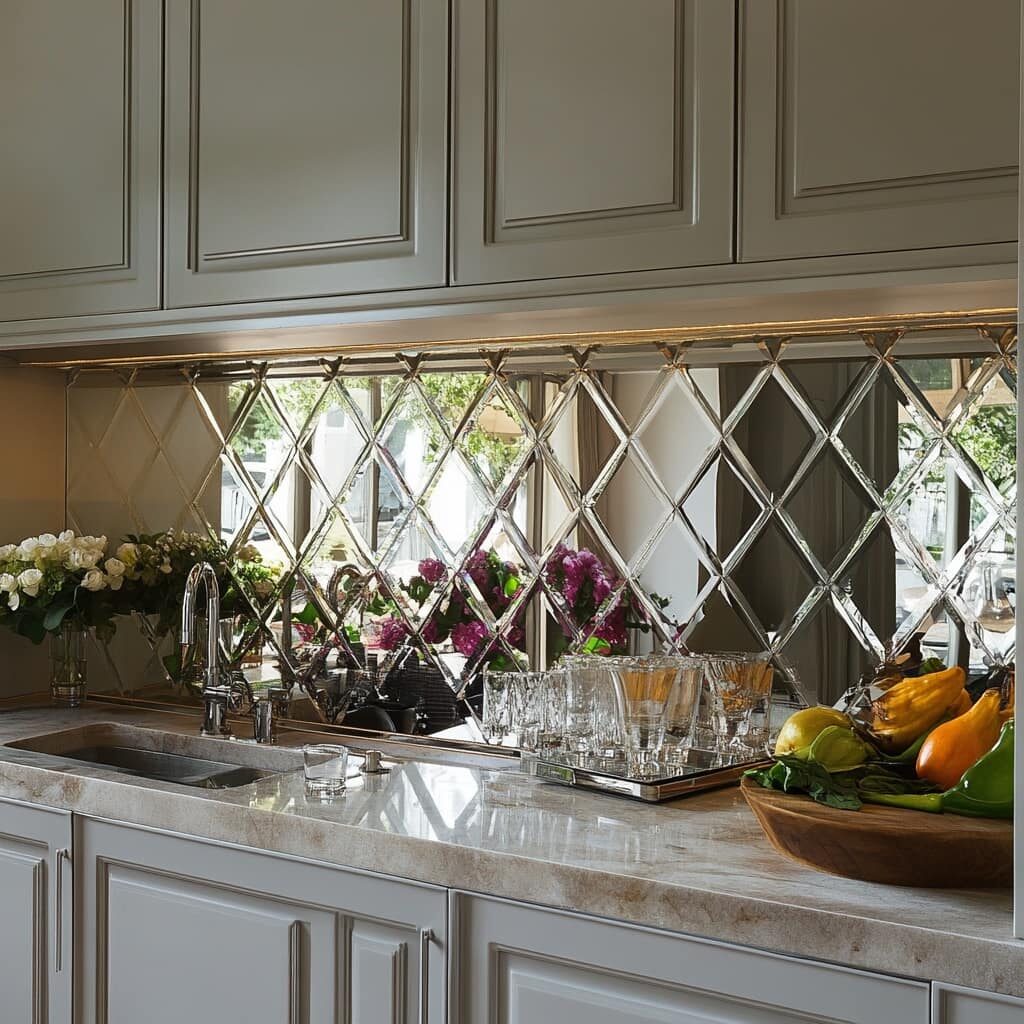 kitchen mirror backsplash