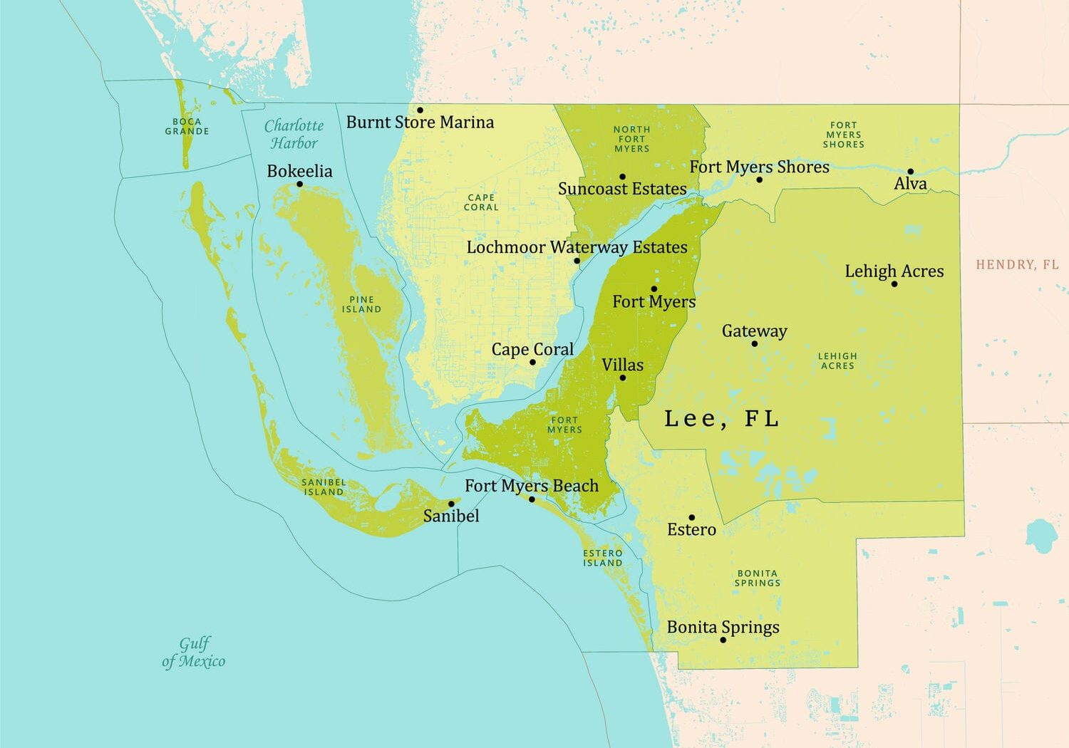 map of lee county florida